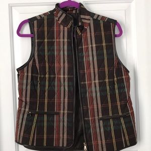 💖Talbots petite Plaid Quilt Vest. Sz Med Petite